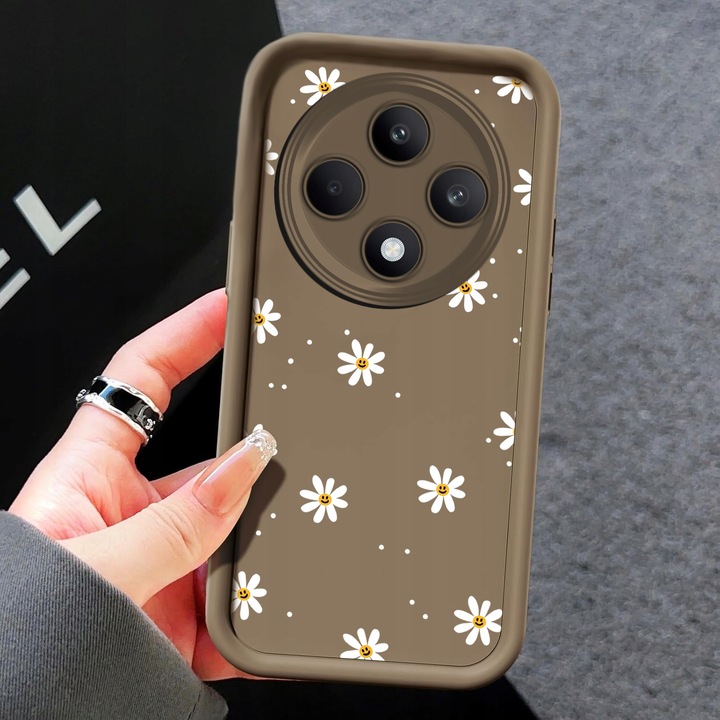 ETUI DO OPPO RENO 12 F 5G / 12 FS 5G SILIKON SOFT OCHRONA Stokrotki + SZKŁO