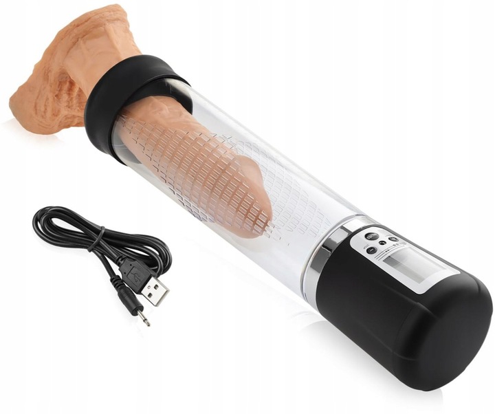 AUTOMATYCZNA POMPKA DO POWIEKSZANIA PENISA + SSANIE CZŁONKA - 4 FUNKCJE LCD