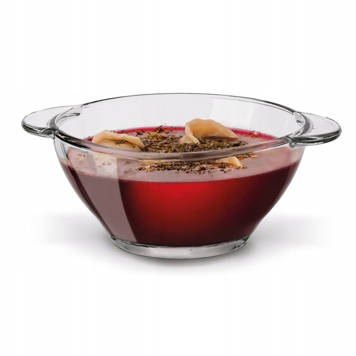 Zestaw MISECZEK Szklane BULIONÓWKI do ZUPY Z Uchwytami Tadar 6 x 400 ml