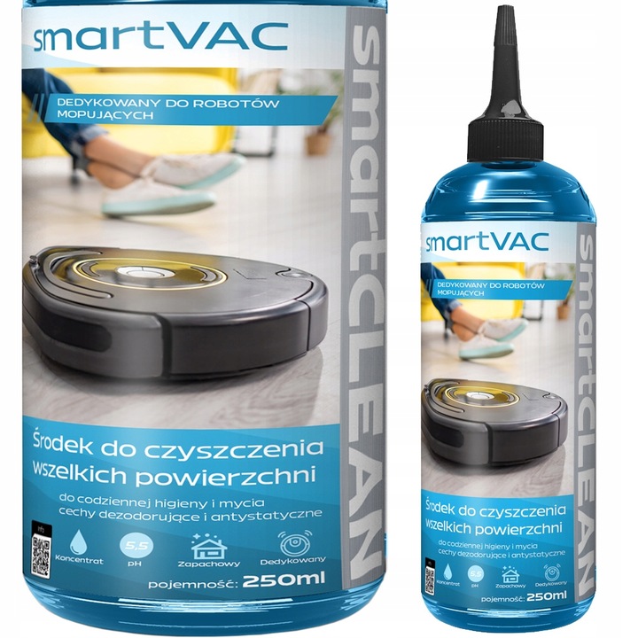 PŁYN DO ROBOTÓW MOPUJĄCYCH SPRZĄTAJĄCYCH BIONICZNYCH 2x 250ml SmartVAC
