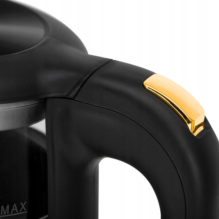 CZAJNIK ELEKTRYCZNY Z REGULACJĄ TEMPERATURY SZKLANY 1,7L Czarny Do