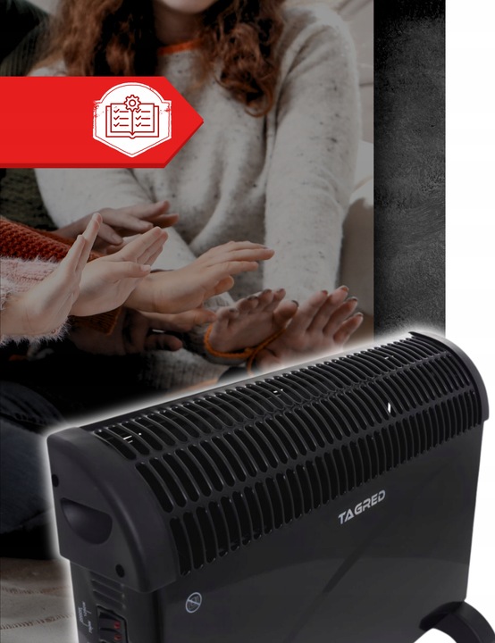 Grzejnik elektryczny konwektorowy Mocny z termostatem Turbo Timer