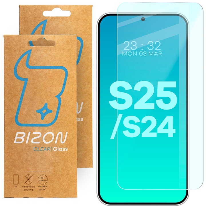 Szkło hartowane Bizon do Samsung Galaxy S24 / S25, szkiełko, szybka 2x