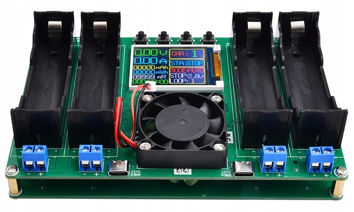 Miernik Tester pojemności ogniw akumulatorów 4 x 18650 USB