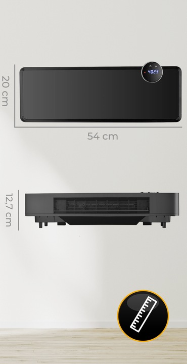 Kurtyna powietrzna szklana GlassAir 2000W grzejnik elektryczny WiFi