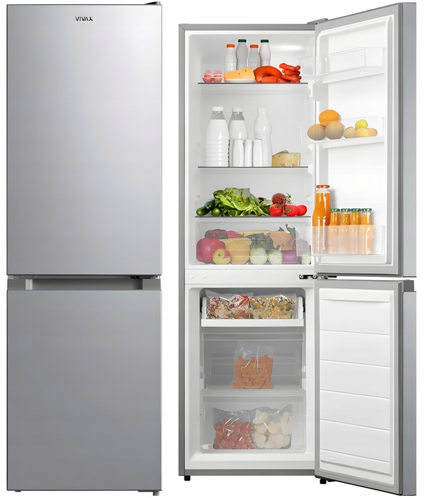 LODÓWKA LODÓWKO ZAMRAŻARKA CHŁODZIARKA 152CM 174L LOW FROST INOX 39DB