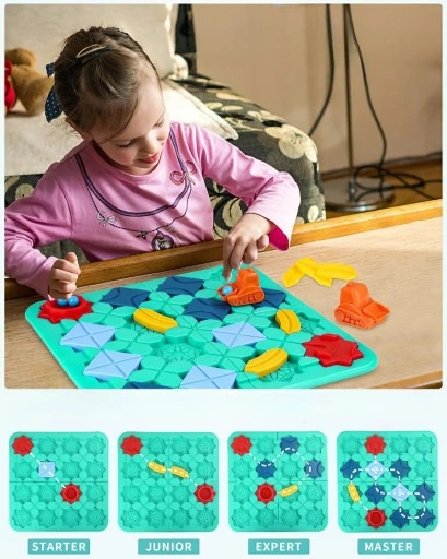 KREATYWNA ZABAWKA DLA DZIECI DROGA LABIRYNT SAMOCHÓD KLOCKI PLANSZOWA 24H =