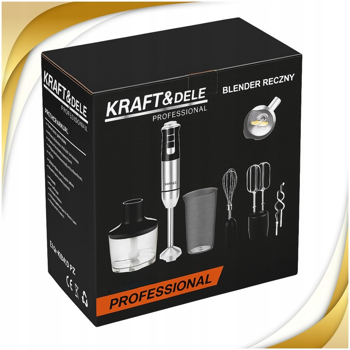 BLENDER RĘCZNY MIKSER WIELOFUNKCYJNY TRYB TURBO 1500 W KRUSZY LÓD 7W1