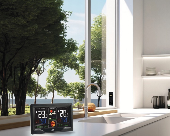 DOKŁADNA STACJA POGODOWA BEZPRZEWODOWY TERMOMETR WILGOTNOŚĆ PROGNOZA