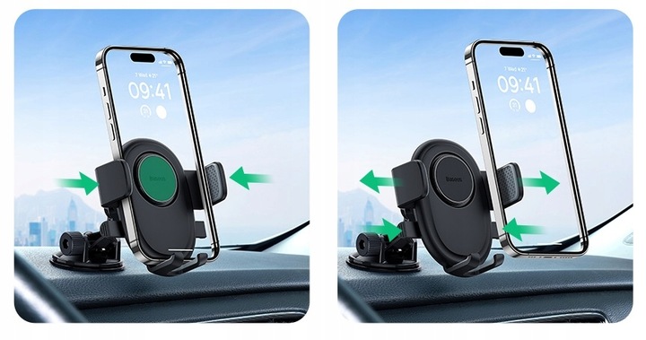 AUTOMATYCZNY UCHWYT SAMOCHODOWY BASEUS DO TELEFONU NA KOKPIT SZYBĘ 360°