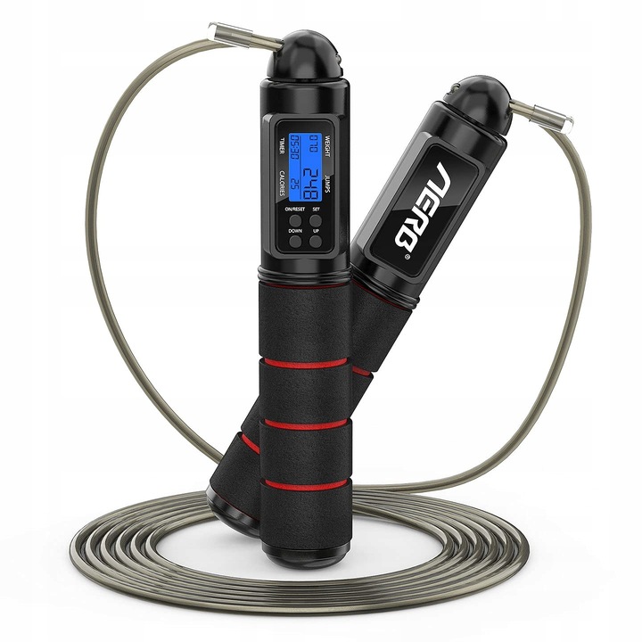 Skakanka z licznikiem LCD, regulowana długość , fitnes , odchudzanie linka