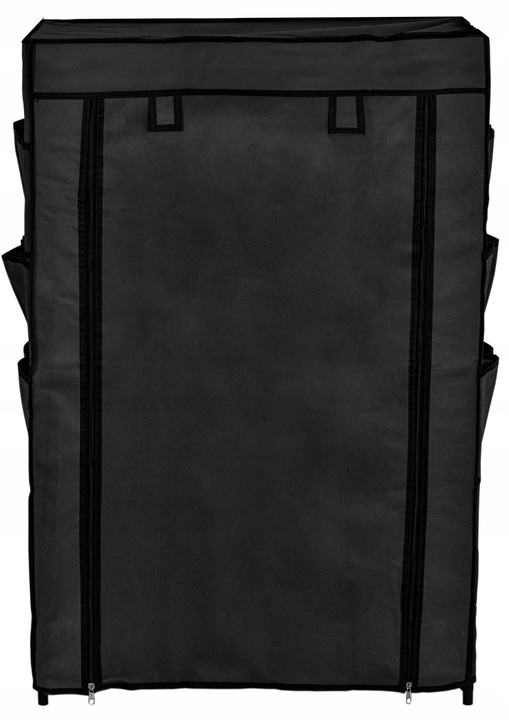 SZAFKA NA BUTY CZARNA TEKSTYLNA REGAŁ STOJAK PÓŁKI GARDEROBA ORGANIZER