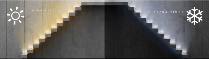 Oprawa LAMPKA schodowa LED 230V oświetlenie schodowe 2W CZARNA ZIMNA