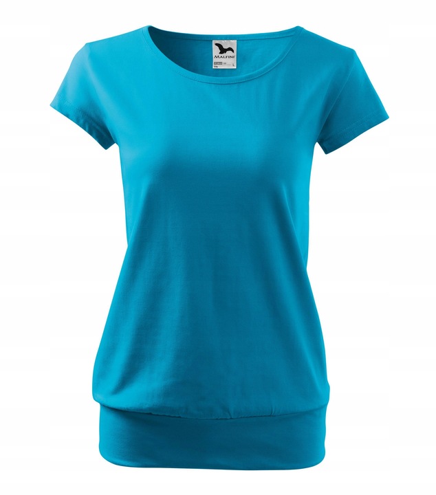 Koszulka bluzka damska luźny krój CITY lturkus XL