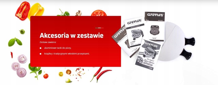 PIEC DO PIZZY G3FERRARI G10006 kamień 400°C + NÓŻ DO PIZZY + EBOOK