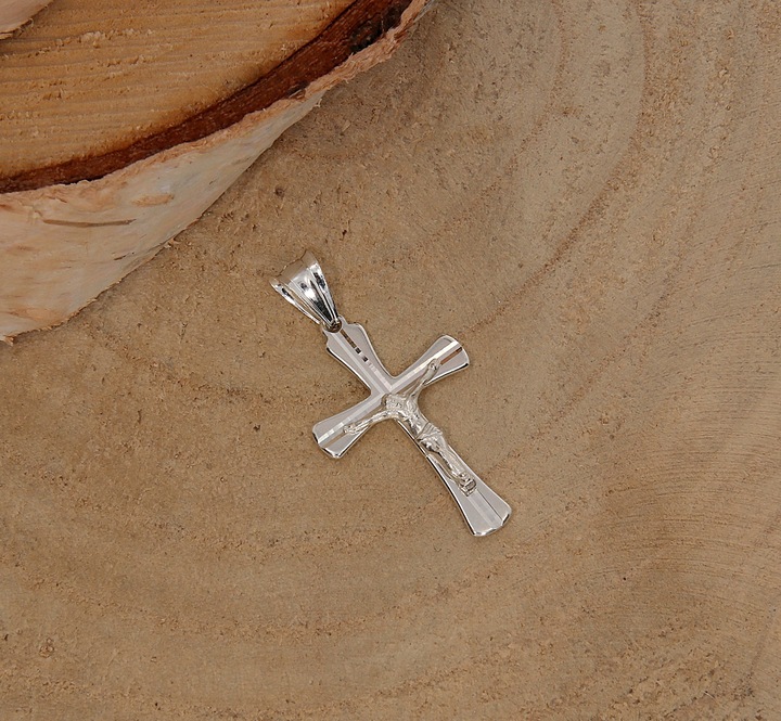 MĘSKI KRZYŻYK SREBRNY 925 WISIOREK ZAWIESZKA KRZYŻ DO ŁAŃCUSZKA NA PREZENT