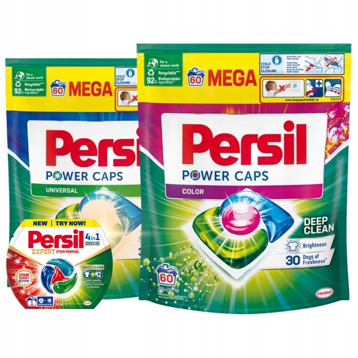 Persil Power Caps Kapsułki do Prania Zestaw MIX 120 szt. + Gratis