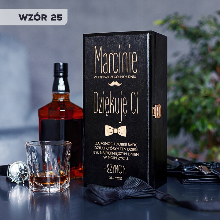 PODZIĘKOWANIE DLA ŚWIADKA PREZENT DLA ŚWIADKA SKRZYNKA NA ALKOHOL UPOMINEK