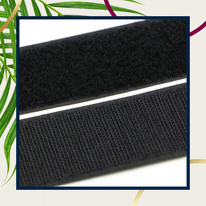 Taśma rzep samoprzylepny do paneli tapicerowanych CZARNY 50 mm - 5