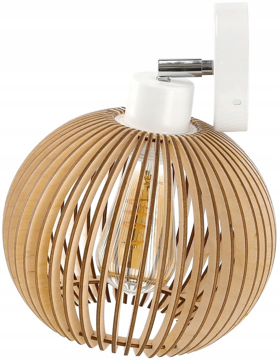 Klosz DREWNIANY do lamp na E27 LOFT KULA 40 drewno
