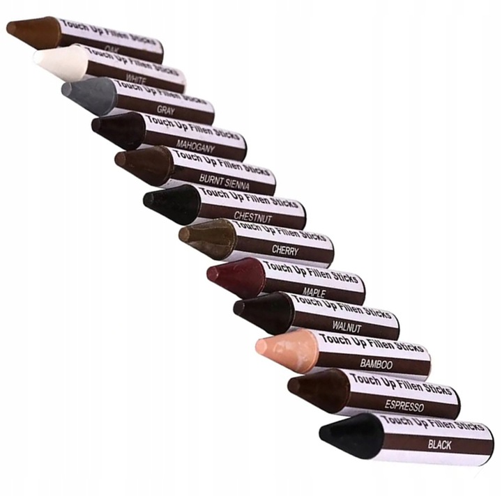 DUŻY ZESTAW DO NAPRAWY MEBLI PANELI DREWNA RYS MARKERY WOSKI 24 SZT