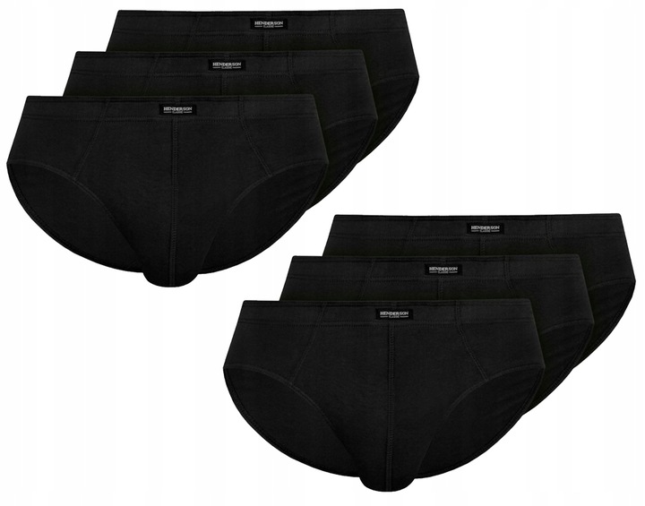 6 PAK HENDERSON SLIPY MAJTKI MĘSKIE CZARNE 1446-K122 XL