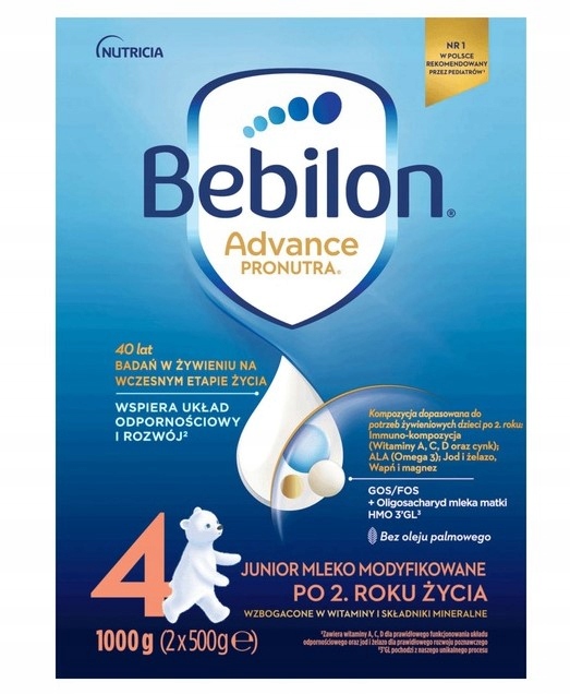 MLEKO BEBILON JUNIOR 4 z Pronutra-ADVANCE 1000g