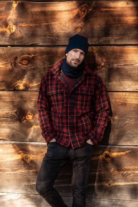 Komplet męski na POLARZE czapka + komin Granatowy