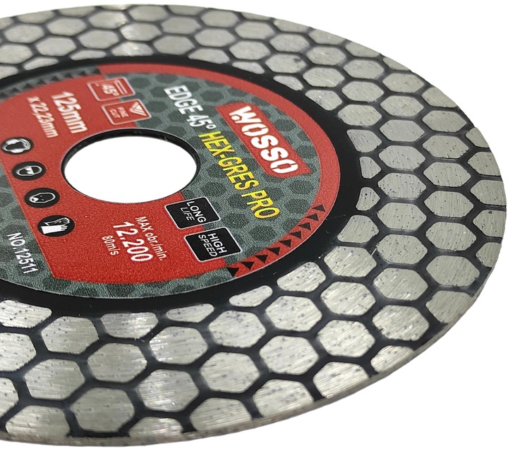 Tarcza DIAMENTOWA 125 do CIECIA pod katem 45 stopni gresu PERFECT Gres