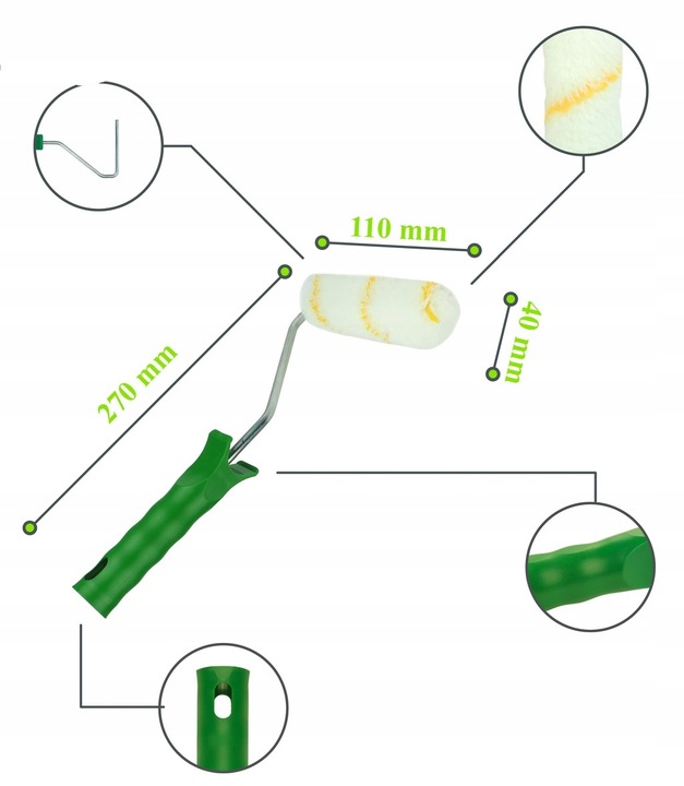 ZESTAW MALARSKI WAŁEK PĘDZEL KUWETA ŚCIANY SUFITY