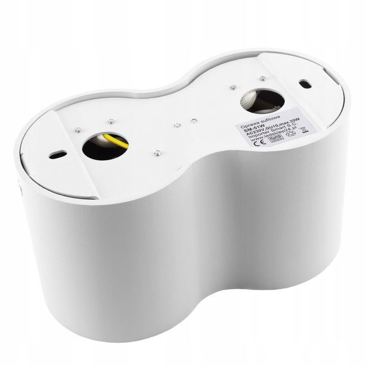 Oprawa NATYNKOWA ruchoma spot 2x GU10 do LED Biała