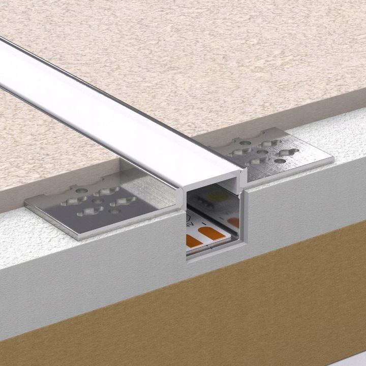 Profil LED Aluminiowy Do Płyt GK Gipsowych 10mm Wpuszczany Regips 2m