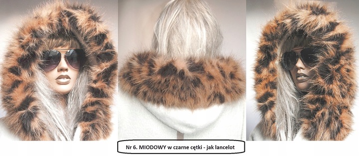 Futrzane OBSZYCIE do KAPTURA KOŁNIERZ SZALIK