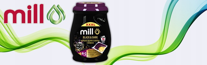 Mill Kapsułki do Prania Czarnych i Ciemnych Tkanin 70 kapsułek