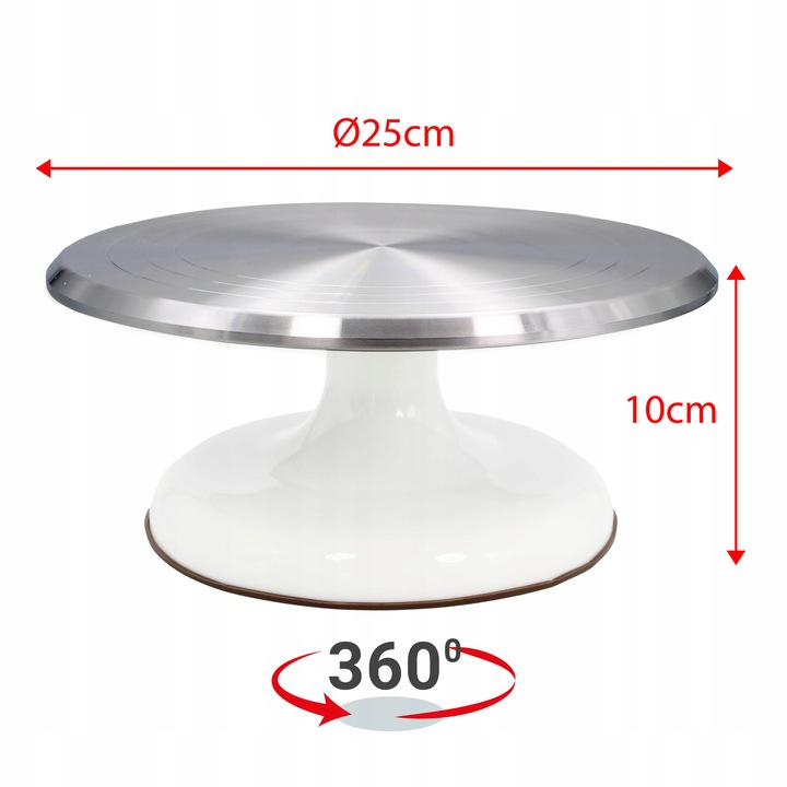 PATERA OBROTOWA DEKORATOR DO TORTU CIAST KREM DEKORACJE URODZINY 25 cm