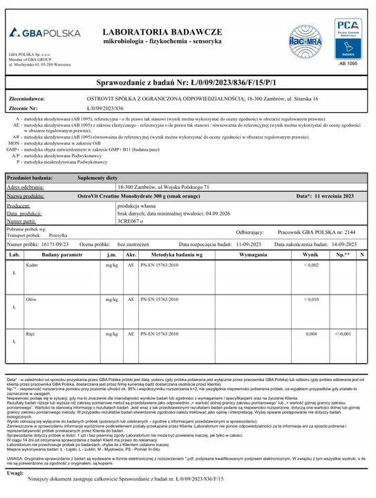 OstroVit Creatine Monohydrate 300 g KREATYNA