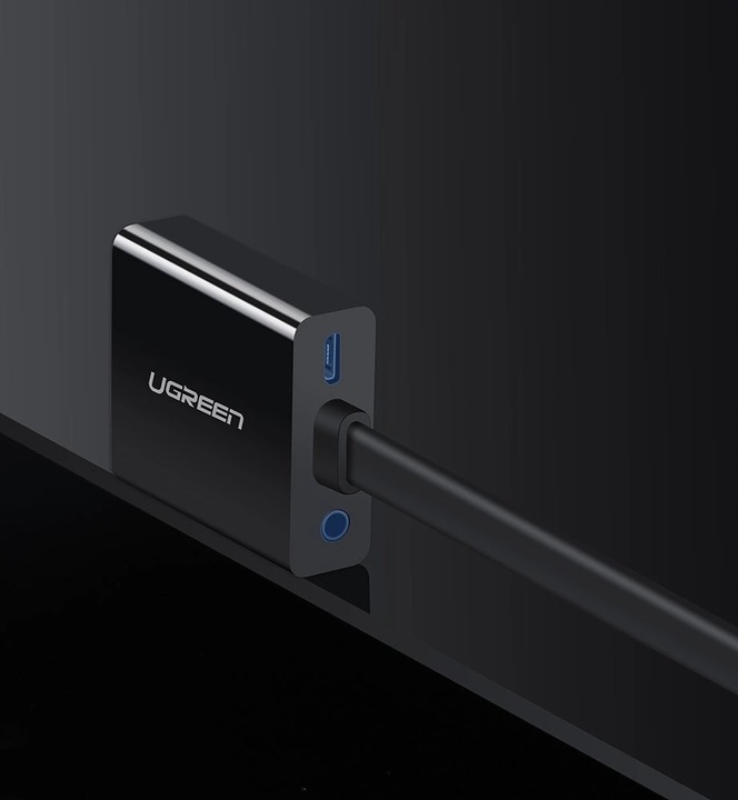 Ugreen adapter przejściówka HDMI - VGA micro USB / audio 3,5 mm mini jack