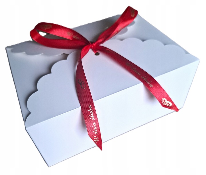 PUDEŁKO POJEMNIK KARTONIK NA CIASTO CIASTKA wstążka ślubna kpl.10 sztuk