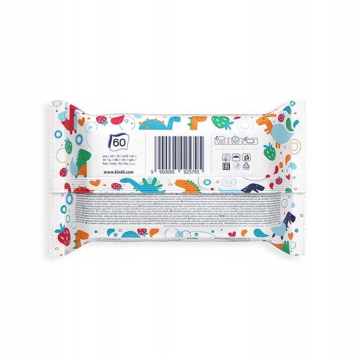 10x Papier nawilżany Kindii fun 60 szt.