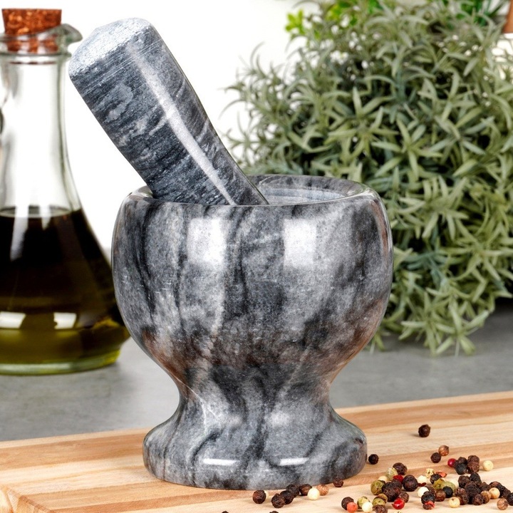Moździerz KAMIENNY GRANITOWY kuchenny do ucierania przypraw z