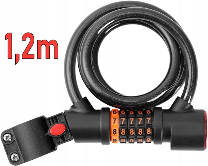 ZAMEK ZAPIĘCIE BLOKADA DO ROWERU + ŚWIATŁO TYLNE Lampka LED Uchwyt