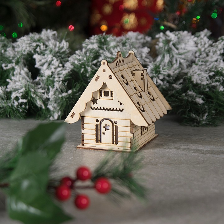 DOMEK LAMPION ŚWIĄTECZNY LED LAMPKA PREZENT DIY