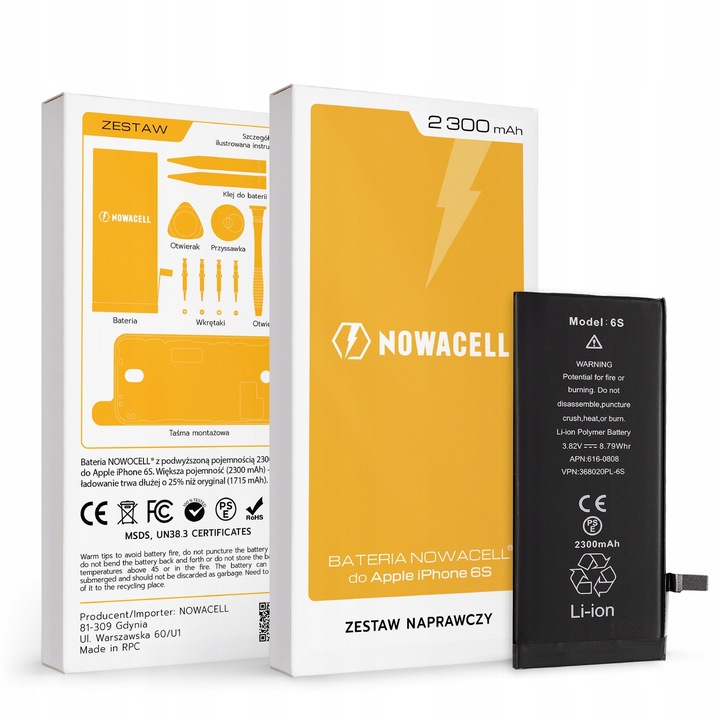 Bateria NOWACELL do iPhone 6S - większa pojemność