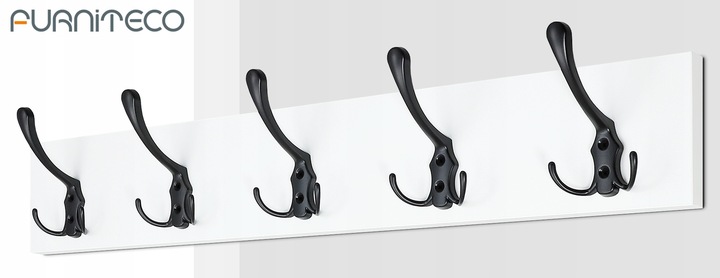 KLASYCZNY WIESZAK NA UBRANIA ŚCIENNY WIESZAK DO PRZEDPOKOJU Z 5