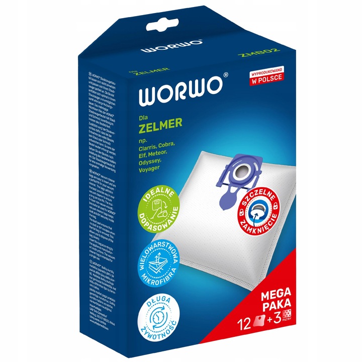 12 WORKÓW DO BOSCH ZELMER ELF 2 3 ODYSSEY COBRA METEOR AQUOS AQUAWELT