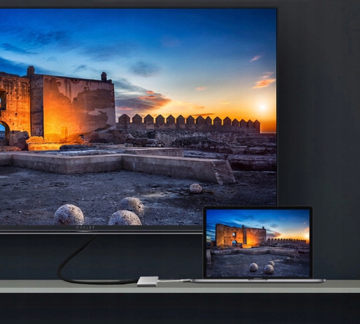 Adapter Przejściówka ZENWIRE 3w1 MHL HUB USB C HDMI 4K do MacBook Samsung