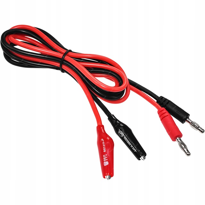 PRZEWODY DO MIERNIKA ZASILACZA LABORATORYJNEGO 2X BANAN KROKODYLEK 20A