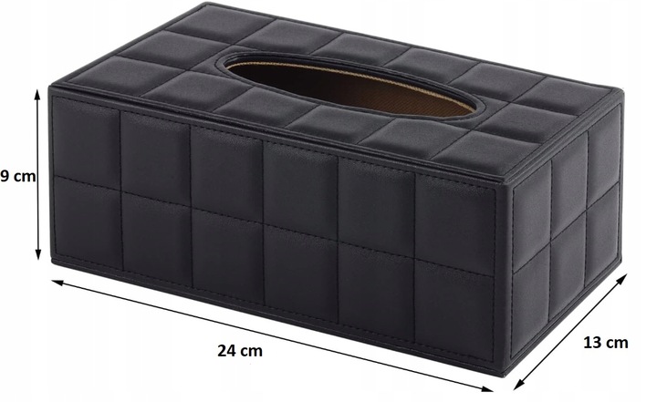 POJEMNIK PUDEŁKO NA CHUSTECZKI CHUSTECZNIK CZARNY ETUI Elegancki