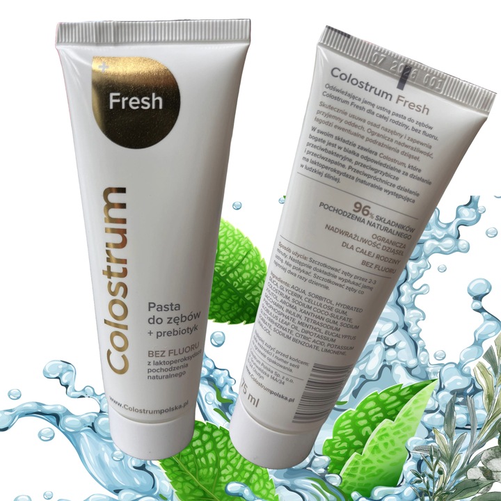 2x Colostrum dla Dzieci Junior PROBIOTYK i Colostrum FRESH pasta do zębów