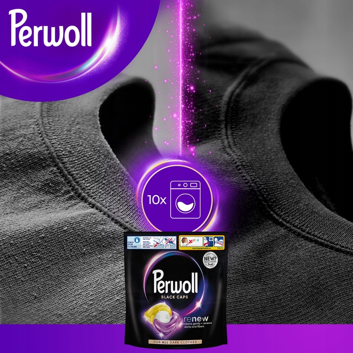 Perwoll Renew Black Caps Kapsułki do prania czarnego 35szt.